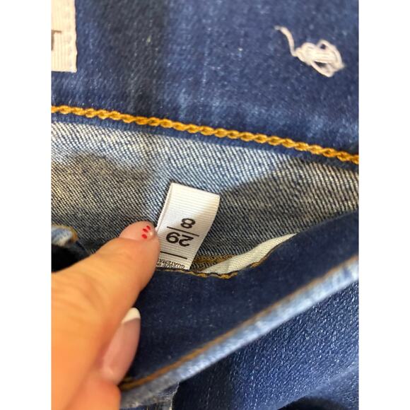 Loft Jeans Dark Wash Cropped Straight Leg 29 / 8 Casual Normcore Denimcore - Picture 3 of 4